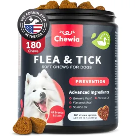 Dog Flea and Tick Treatment Soft Chews Natural Flea Tick Control