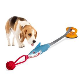PROKEl Shark Shaped Pet Toy, Interactive TwineToy With Suction Cup, Pet Chew For Dogs & Cats Funny toys Squeaky
