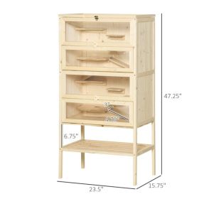 5-Tier Wooden Hamster Cage Mice or Rat Habitat With Openable Top, Front Door And Storage Shelf