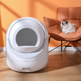 Smart Automatic Cat Litter Box,Automatic Scooping And Odor Removal, App Control, Support 5G    2.4G WiFi For Multiple Cats, Double Odor Removal