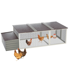20.93 ft  Large Wooden Chicken Coop Outdoor Hen House With Nesting Box  Weatherproof Cage With Secure Locks Metal Mesh Run
