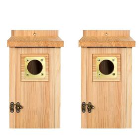 Set Of 2 Handmade Natural Cedar Birdhouses Eco-friendly, Durable, And Suitable For Hanging In Gardens