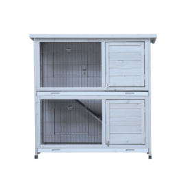Rabbit Hutch Outdoor, 2-Story Rabbit Cage Indoor With Run, Bunny Cage With 2 Removable No-Leak Trays, Waterproof Roof