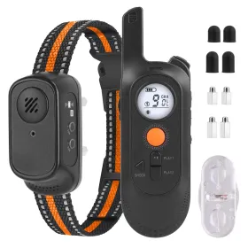 984 FT Dog Training Collar IP65 Waterproof Pet Beep Electric Shock Collar 3 Channels Rechargeable Transmitter Receiver Trainer With Recording