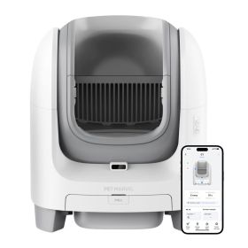 PETMARVEL C1 Large Open Top Smart WiFi Self-Cleaning Litter Box, White