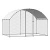 Metal Chicken Coop, 9.8x6.5x6.5ft Large Walk-in Chicken Runs with Cover, Doom Roof Hen House Enclosure with Security Lock