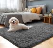 5x8 ft Rugs for Living Room,Grey Fluffy Carpet Large Fuzzy Plush Shag Comfy Soft, Non-Slip Indoor Floor Carpet