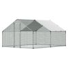 Large Metal Chicken Coop, 9.8 x 13.1 x 6.6 ft, Walk-in Chicken Runs with Waterproof Cover, Spire Roof Hen House Enclosure with Lock