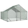 Large Metal Chicken Coop,9.8 x 9.8 x 6.6 ft, Walk-in Chicken Run House with Waterproof Cover & Sturdy Frame