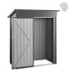 5 x 3 FT Metal Garden Shed, Storage Building with Lockable Door & 2 Louver Vents, Sloped Roof Metal Outdoor Storage Shed