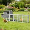 large main house, Gray Wooden Chicken Coop, Large Outdoor Hen House Poultry Cage, Rabbit Hutch