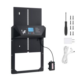 Automatic Chicken Coop Door, DC & Battery Powered Chicken Door with LCD Display, Light Sensor, Timer & Manual Setting, Anti-Pinch Security