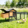 Wooden Chicken Coop, Large Outdoor Hen House with Nesting Box Poultry Cage, Waterproof for Outdoor Backyard