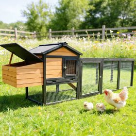 Wooden Chicken Coop, Large Outdoor Hen House with Nesting Box Poultry Cage, Waterproof for Outdoor Backyard