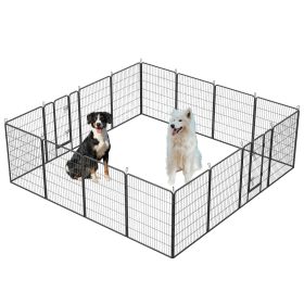 Dog Playpen Outdoor, 16 Panels Dog Pen 40" Height Dog Fence Exercise Pen with Doors Portable Pet Playpen for Yard, RV