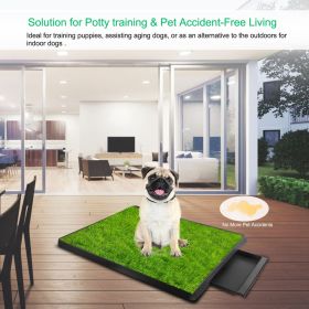 25"Ã—20" Dog Toilet Indoor Puppy Training Pad, Dog Potty Pet Training Grass Mat, Removable Waste Tray for Easier Clean Up, Artificial Turf