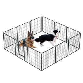 Dog Pens Outdoor 32" Height Foldable 12 Panels Heavy Duty Metal Portable Playpen Indoor Dog Fence with Doors