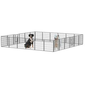 32 Inch Heavy Duty Metal Dog Playpen 24 Panel Foldable Pet Fence