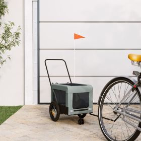 Pet Bike Trailer Grey and Black Oxford fabric, iron, PVC Small