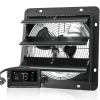 Shutter Exhaust Fan, 10'' with Temperature Humidity Controller, EC-motor, 820 CFM, 10-Speed Adjustable Wall Mount Attic Fan