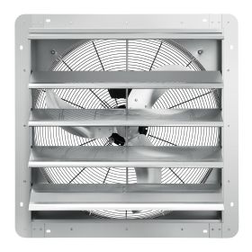 24'' Shutter Exhaust Fan, High-speed 3320 CFM, Aluminum Wall Mount Attic Fan with AC-motor, Ventilation and Cooling for Greenhouses, Garages, Sheds