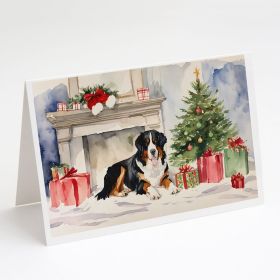 Bernese Mountain Dog Christmas Greeting Cards Pack of 8 Blank Cards with Envelopes Whimsical A7 Size 5x7 Blank Note Cards
