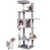 VEVOR Cat Tree for Indoor Cats, 60.6" Cat Tower with Cat Condo, Sisal Scratching Post, Hammock, Top Perch, Jumping Platforms