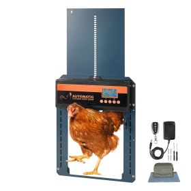Automatic Chicken Coop Door, Auto Chicken Door Opener with Timer & Light Sensor Aluminum Chicken Coops Door with Remote Control and LCD screen