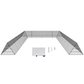Chicken Tunnels, 236.2 x 157.5 x 24.2 inch(LxWxH) Chicken Tunnels for Yard, Portable Chicken Tunnels for Outside with Corner Frames, 2 Sets