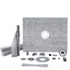 VEVOR Shower Curb Kit, 60"x48" Shower Pan Kit with 2" ABS Central Flange, Waterproof Membrane, Stainless Steel Grate