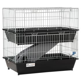 2-Tier Mouse or Ferret Cage W/ Dish and Bottle, Ramp, 2 Doors