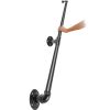VEVOR Pipe Stair Handrail, 7FT Staircase Handrail, 440LBS Load Capacity Carbon Steel Pipe Handrail, Industrial Pipe Handrail with Wall Mount Support