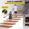 Pipe Stair Handrail, 5FT Staircase Handrail, 440LBS Load Capacity Carbon Steel Pipe Handrail, Industrial Pipe Handrail with Wall Mount Support
