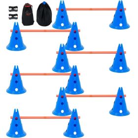 VEVOR Dog Agility Hurdle Cone Set, 6 PCS Kit-12 x Cones, 6 x Agility Rods, Agility Training Equipment with Height Adjustable Crossbar
