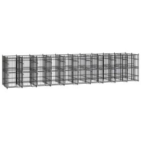 Dog Kennel Black Powder-coated steel 198.5 sq ft Durable