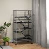63" H Rolling Small Animal Cage with Hammock, Ferret, Chinchilla Pet Habitat with 6 Doors and Removable Tray