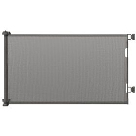 Retractable Pet Gate, 33.5" Tall, Extends to 59.1" Wide, Foldable Mesh w/ Single Hand Operation, for Stairs, Doorways
