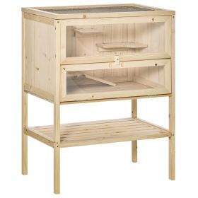 3 Tier Fir Wood Hamster Cage Mouse Rats Small Animals Play House Exercise Activity Center