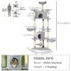 79" Cat Tree Multi-Level with Two Condos, Kitty Tower with Scratching Posts, Two Hammocks, Perches, Interactive Toys, Dark Gray