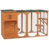Wooden Cat Catio, 76"L Walk in Outdoor Cat House with Asphalt Roof, Platforms, Lockable Doors for 2-3 Cats, Orange