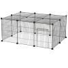 Small Animal Cage for Bunny, Guinea Pig, Chinchilla, Hedgehog, Portable Pet Enclosure with Door, 16 Panels