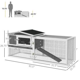 Hutch 2-Story Bunny Cage, Guinea Pig Cage Indoor Outdoor, Small Animal House With Slide Out Tray