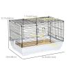 Rabbit Guinea Pig or Bunny Cage with Sliding-Out Trays, Bottom Wood Board, Doors, 24" x 15" x 16"