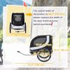 Dog Bike Trailer, Pet Cart Bicycle, Wagon Cargo Carrier Attachment with Hitch, Reflectors, Flag for Medium Dogs, Pet Wheelchair for Travelling, White