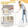 30"-41" Extra Wide Pet Gate Barrier with Small Door, 30"H Dog Gate with Safety Gate Barrier, Stair Pressure Fit, White