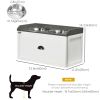 Elevated Dog Bowls Raised Pet Feeding Station with Storage 2 Stainless Steel Bowls