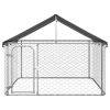 Outdoor Dog Kennel with Roof 78.7"x78.7"x59.1