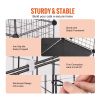 Large 4-tier Cat Cage, 41 x 28 x 55", Detachable Metal Wire Cat Enclosure, with 4 Front Doors Hammock Ramp ladders