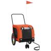 Pet Bike Trailer Orange and Black Iron, Oxford fabric, PVC