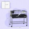 Two-Story Small Animal Cage Removable from Stand, Guinea Pig Cage, Hedgehog Cage, Chinchilla Cage, Ferret, with Shelf & Wheels, Pet Habitat